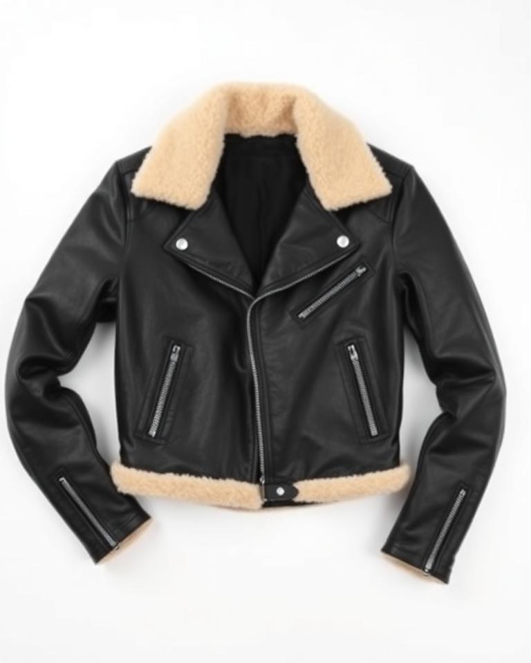 Shearling-Lined Leather Jacket